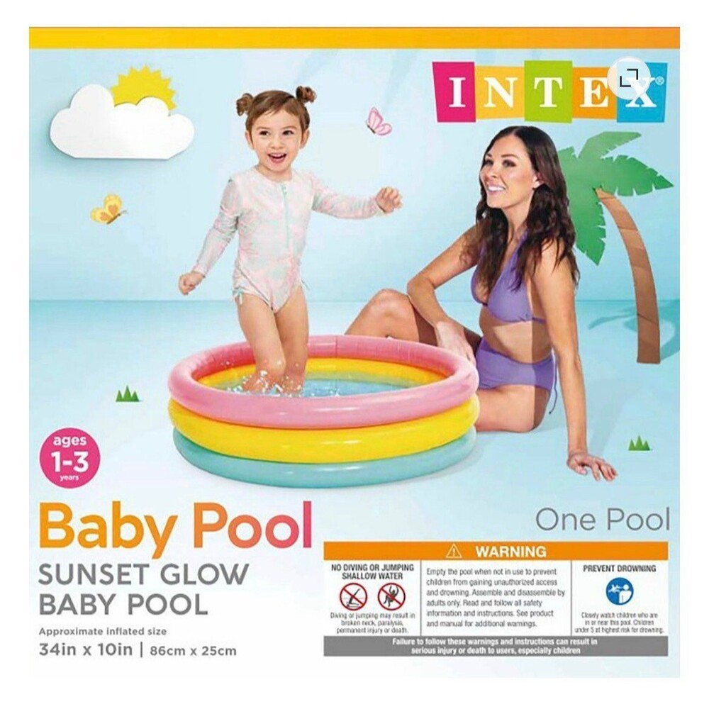 New Inflatable Baby 34in x 10in Sunset Glow Soft Inflatable Pool